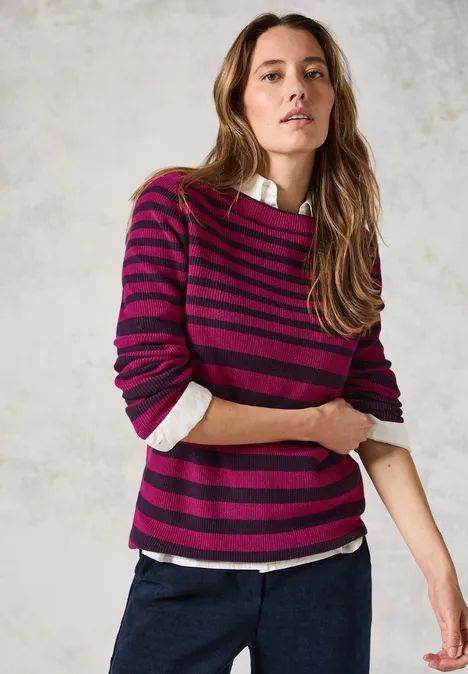 Gestreifter Pullover beloved berry