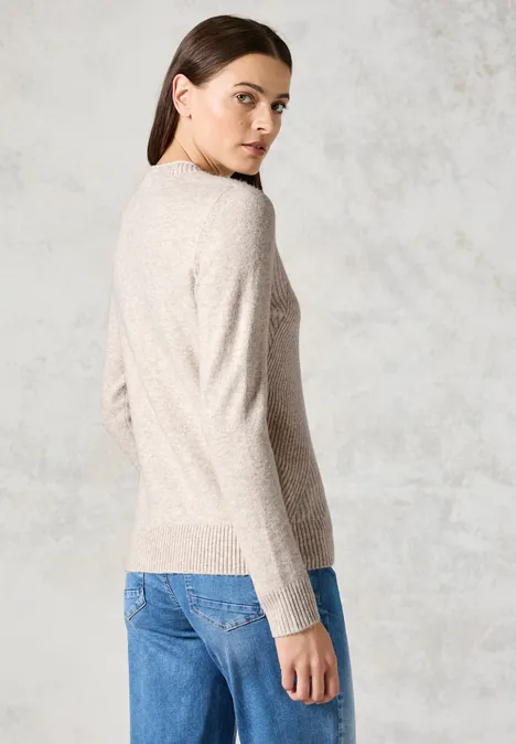 Feinstrickpullover alabaster beige melange