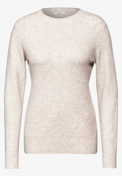 Feinstrickpullover alabaster beige melange