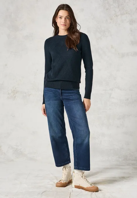Pull en maille fine oil blue