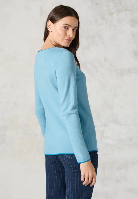 Feinstrickpullover turquoise melange