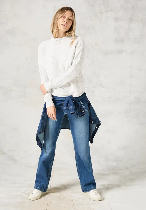 Strukturpullover raw sand beige