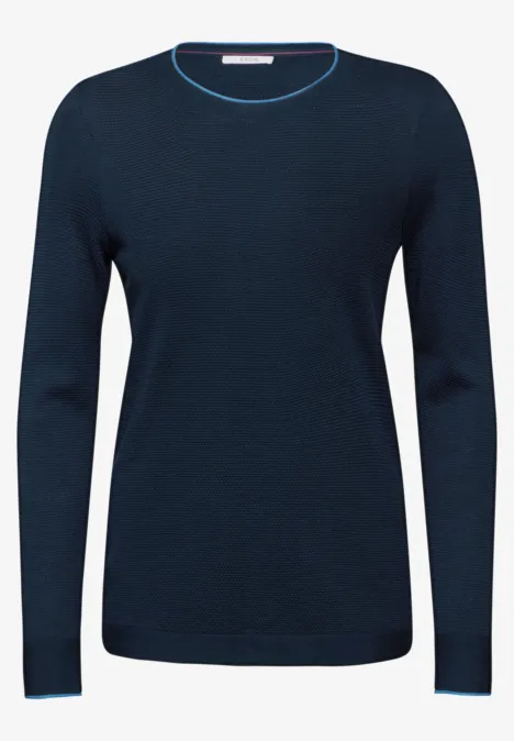 Feinstrickpullover oil blue