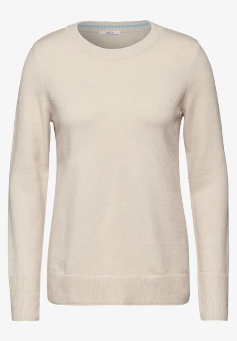 Softer Feinstrickpullover alabaster beige melange