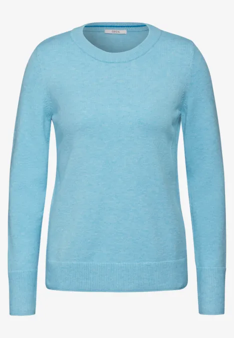 Softer Feinstrickpullover turquoise melange