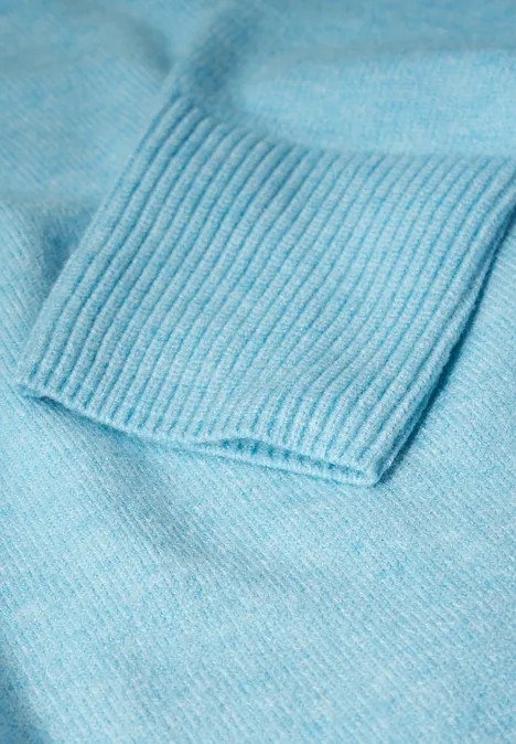 Softer Feinstrickpullover turquoise melange