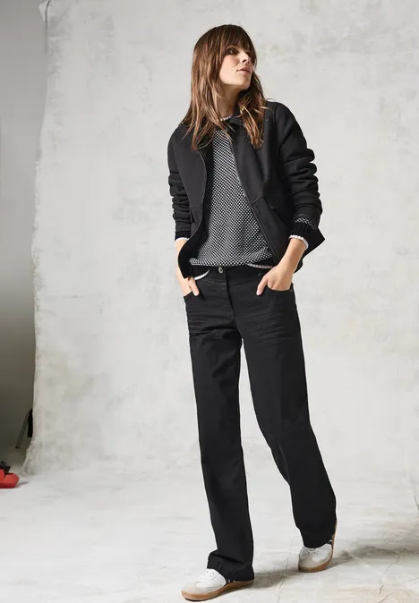 Gemusterter Strickpullover Black