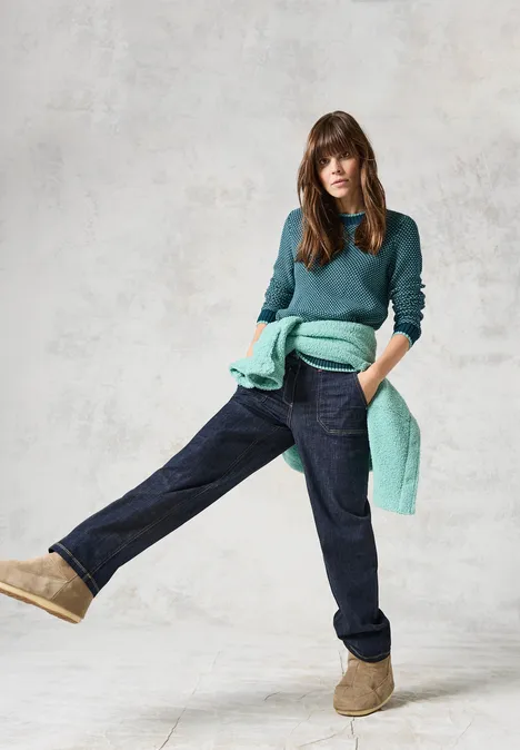 Gemusterter Strickpullover atlantic green