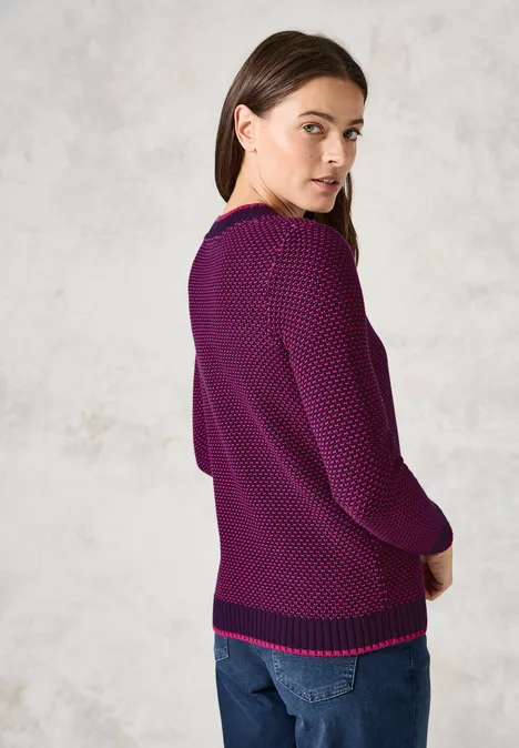 Gemusterter Strickpullover beloved berry