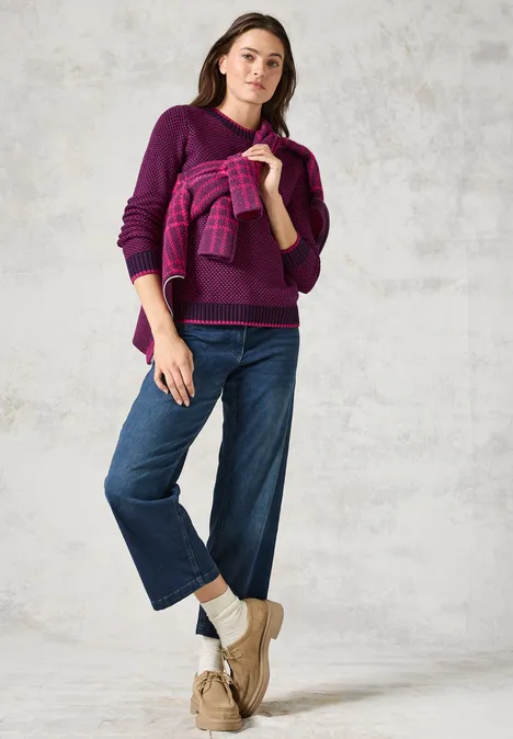 Gemusterter Strickpullover beloved berry