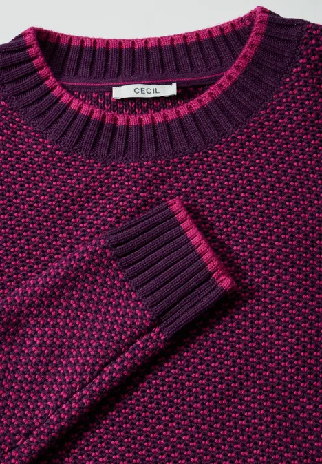 Gemusterter Strickpullover beloved berry
