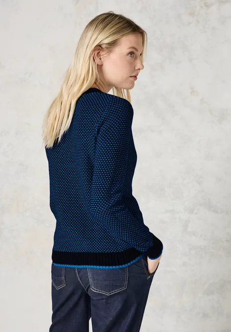 Gemusterter Strickpullover universal blue
