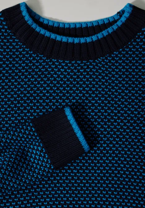 Gemusterter Strickpullover universal blue