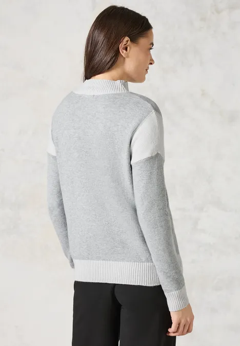 Colorblock Troyer silver chalk grey melange