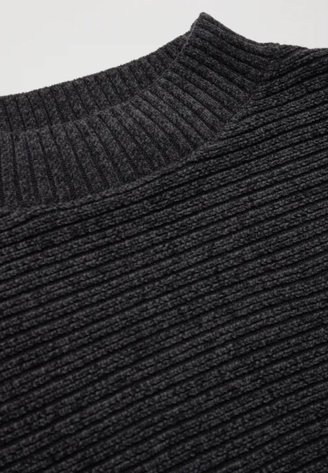 Chenille Dolman Pullover deep charcoal grey