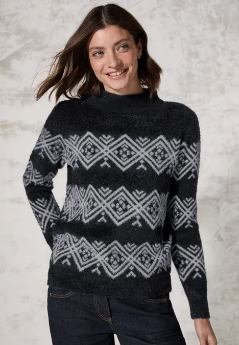 Federgarn-Pullover deep charcoal grey