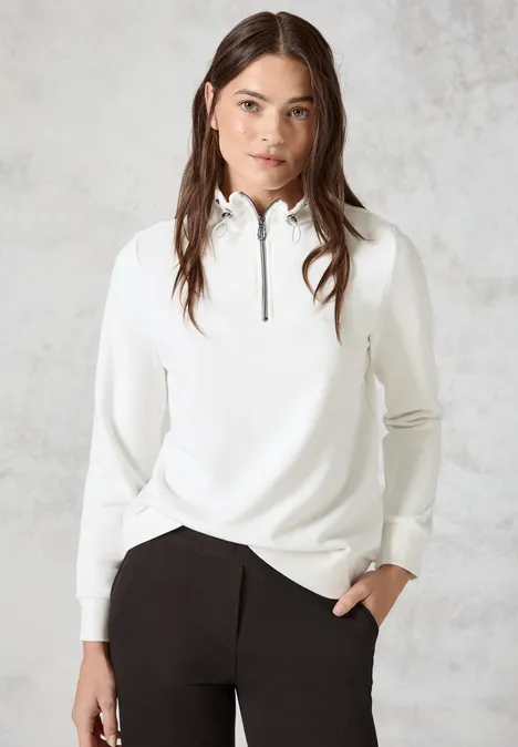 Sweatshirt mit Stickerei vanilla white