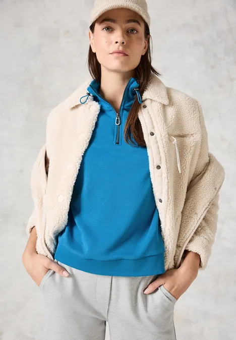 Sweatshirt mit Stickerei dynamic aqua blue