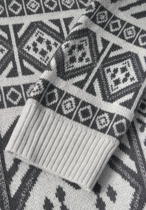 Jaquard-Pullover soft silver melange