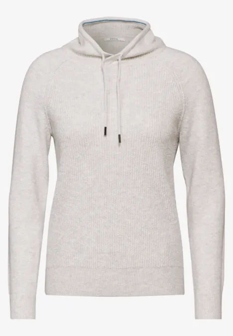 Pull raglan à structure mixte soft silver melange