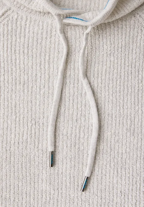 Pull raglan à structure mixte soft silver melange