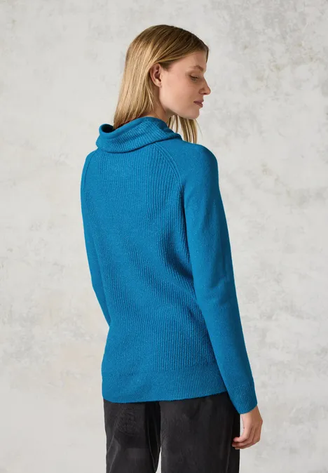 Strukturmix Raglan Pullover dynamic aqua melange