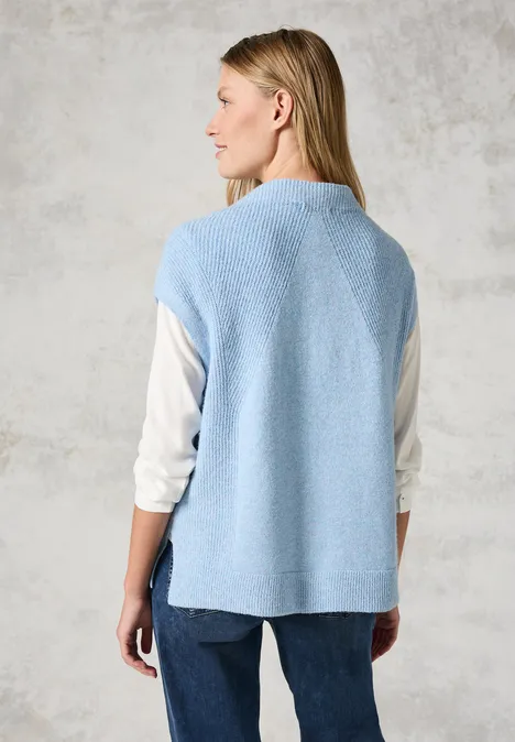 Pullunder mit Strukturmix whisper blue melange