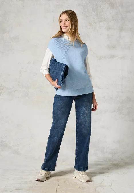 Pullunder mit Strukturmix whisper blue melange