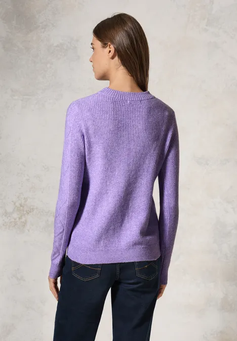 Pullover mit Strickmuster lilac melange