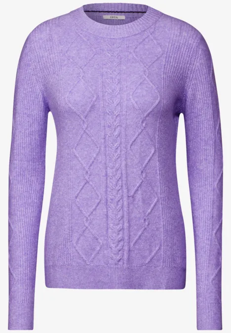 Pullover mit Strickmuster lilac melange