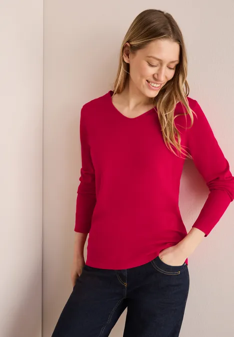 Feinstrickpullover granita red