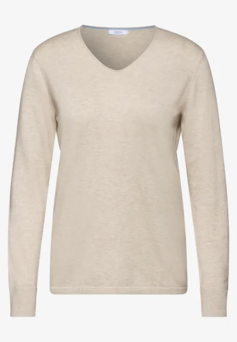 Feinstrickpullover desert beige melange