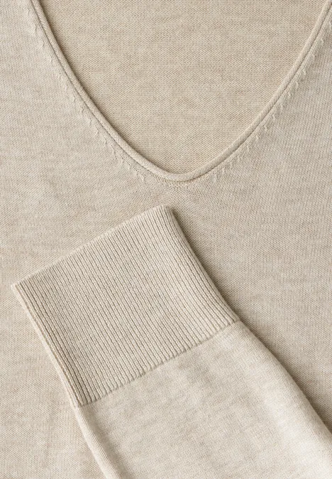 Feinstrickpullover desert beige melange