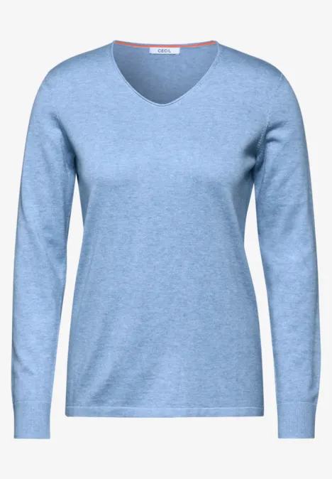 Feinstrickpullover light blue melange