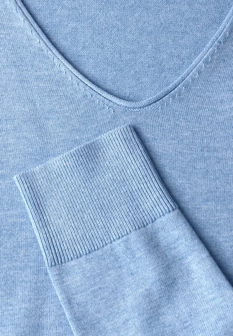 Feinstrickpullover light blue melange