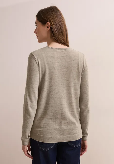 Strukturpullover oak wood beige heather melange