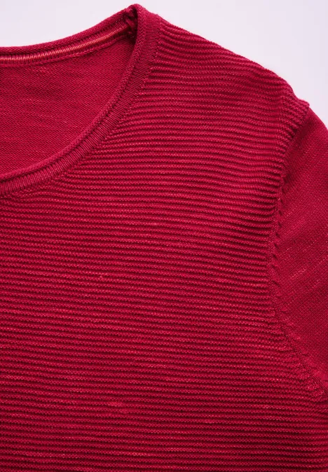 Strukturpullover heather granita red melange