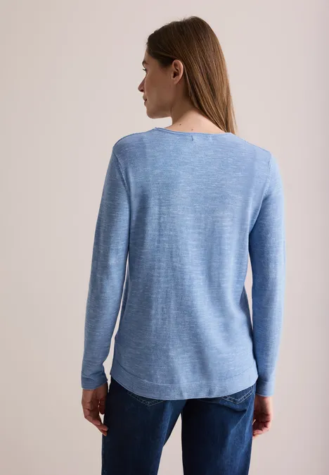 Strukturpullover heather sky blue