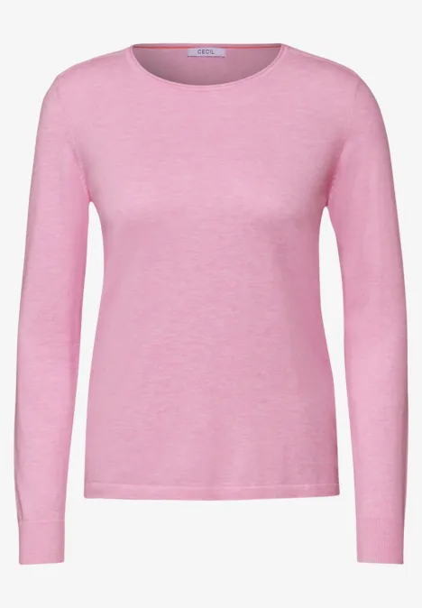 Rundhalspullover tender rose melange