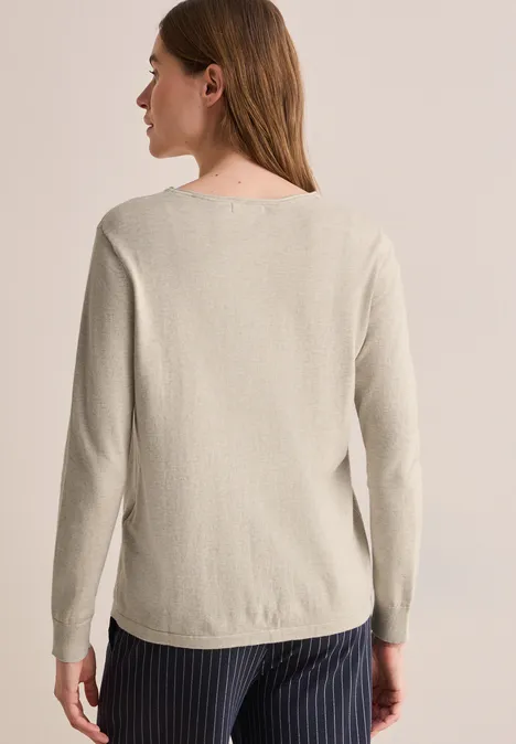 Rundhalspullover desert beige melange