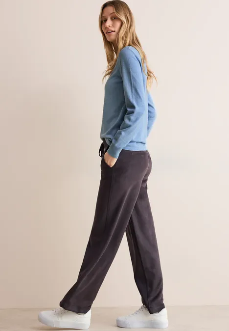 Rundhalspullover light blue melange