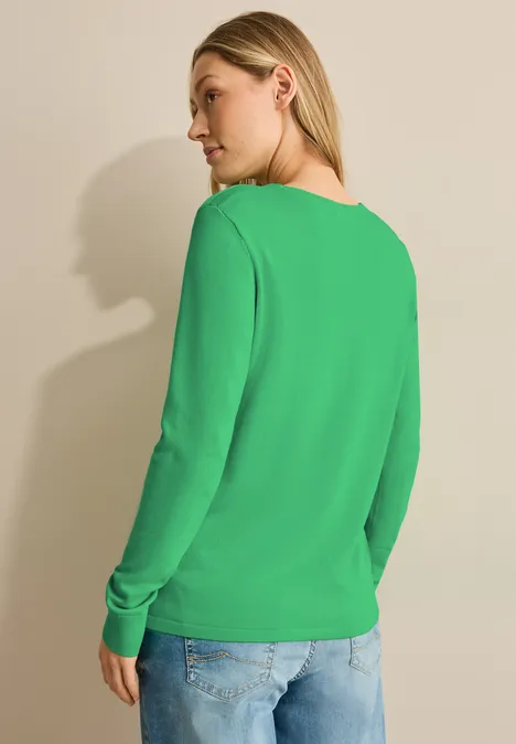 Trui met ronde hals iced green