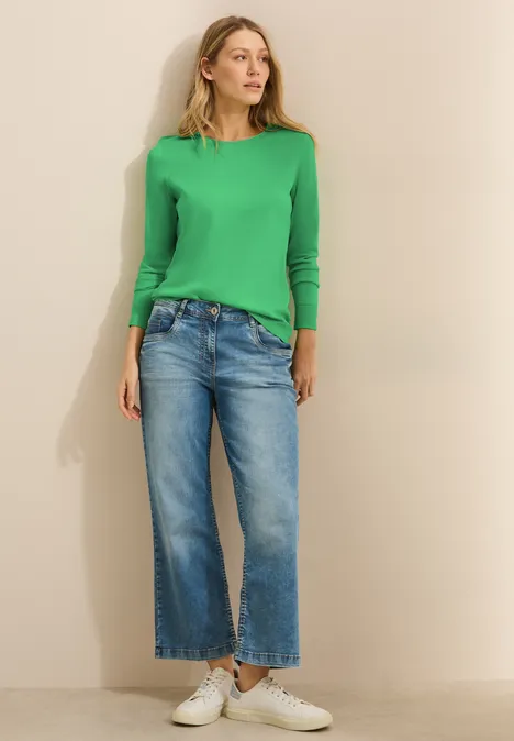 Trui met ronde hals iced green
