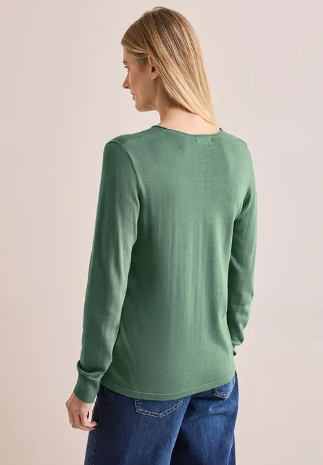 Feinstrickpullover raw salvia green