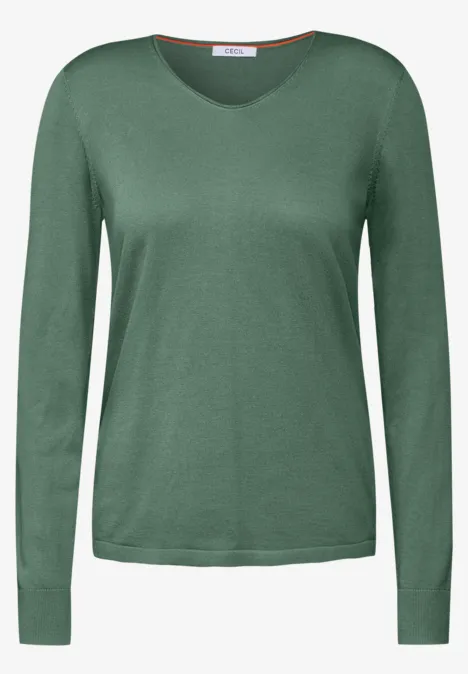 Feinstrickpullover raw salvia green