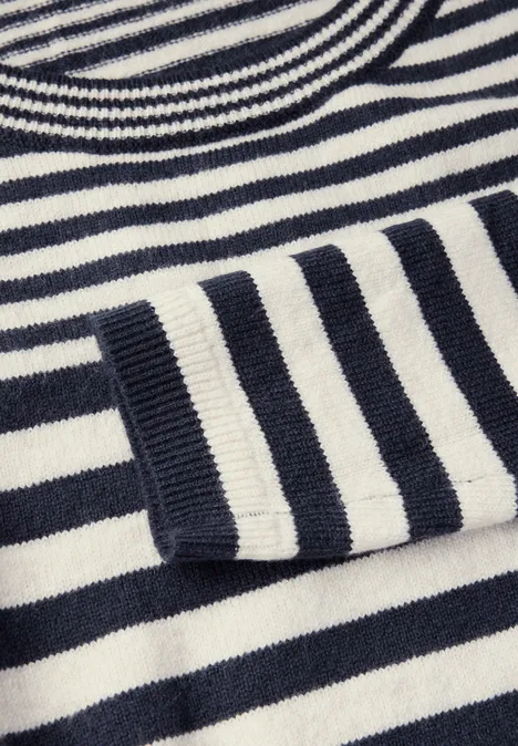 Softer Streifenpullover night sky blue melange
