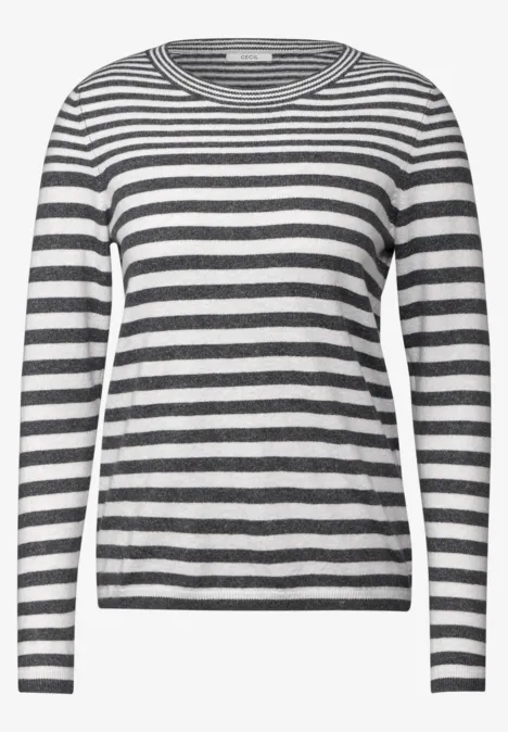 Softer Streifenpullover charcoal grey melange