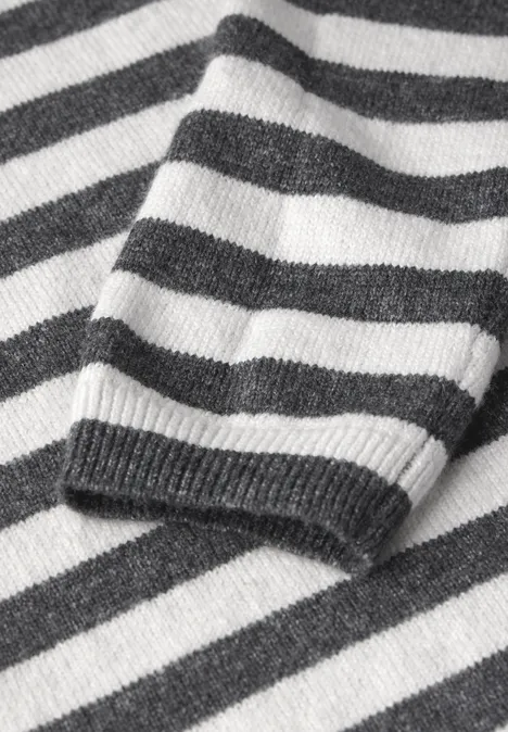 Softer Streifenpullover charcoal grey melange
