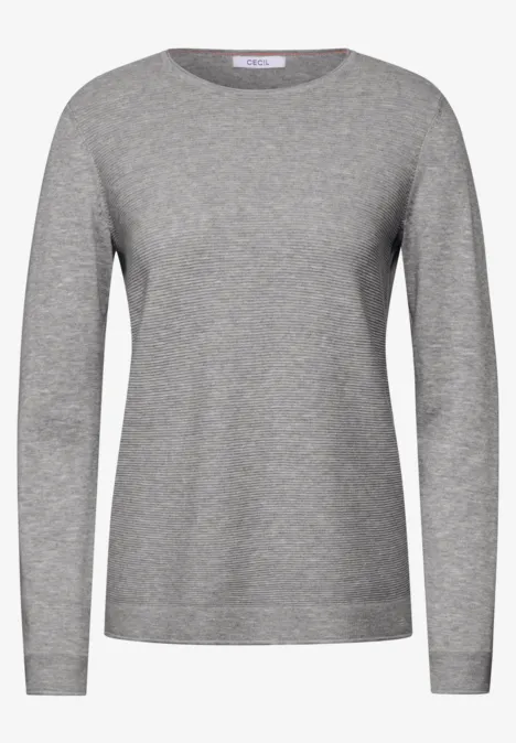 Strukturpullover heather silver chalk melange