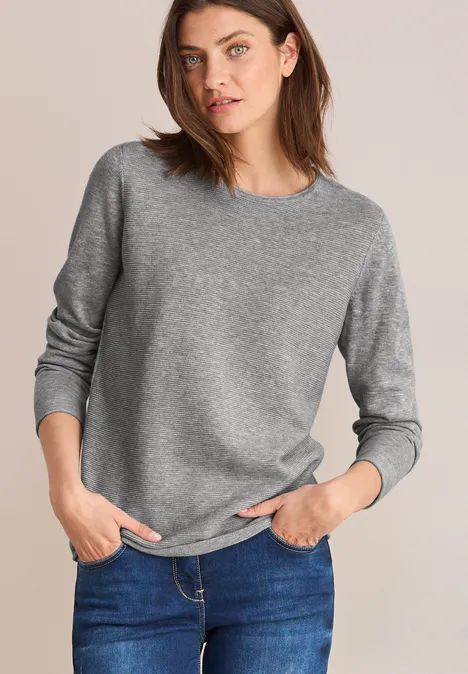 Strukturpullover heather silver chalk melange